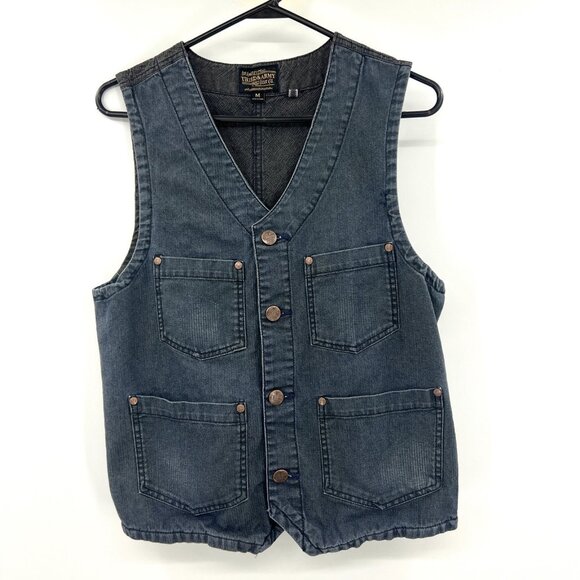Third & Army Denim Co Black Cotton Vest Women's Medium - Picture 1 of 4